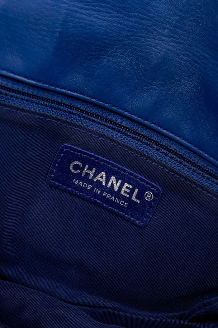RARE 2000s Chanel Blue Lambskin Leather Small Hula Hoop Bag