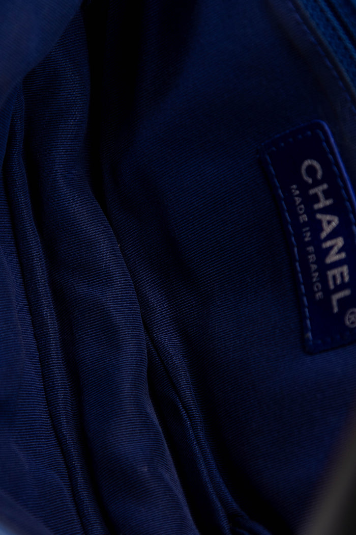 RARE 2000s Chanel Blue Lambskin Leather Small Hula Hoop Bag