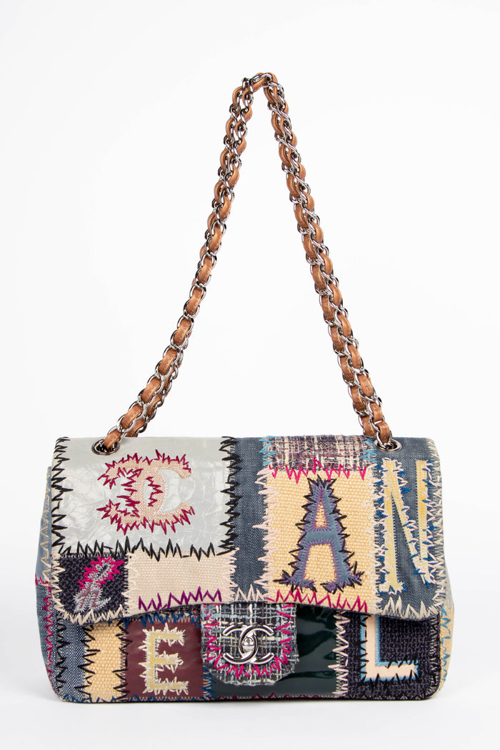 RARE 2010s Chanel Patchwork Jumbo Single Flap Shoulder Bag