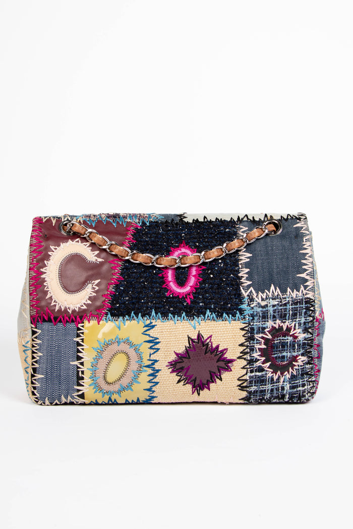 RARE 2010s Chanel Patchwork Jumbo Single Flap Shoulder Bag
