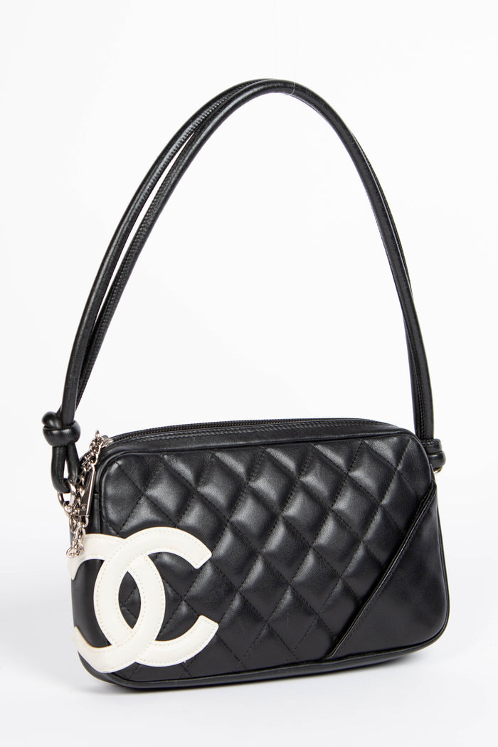 2000s Chanel Black Rue Cambon Small Shoulder Bag