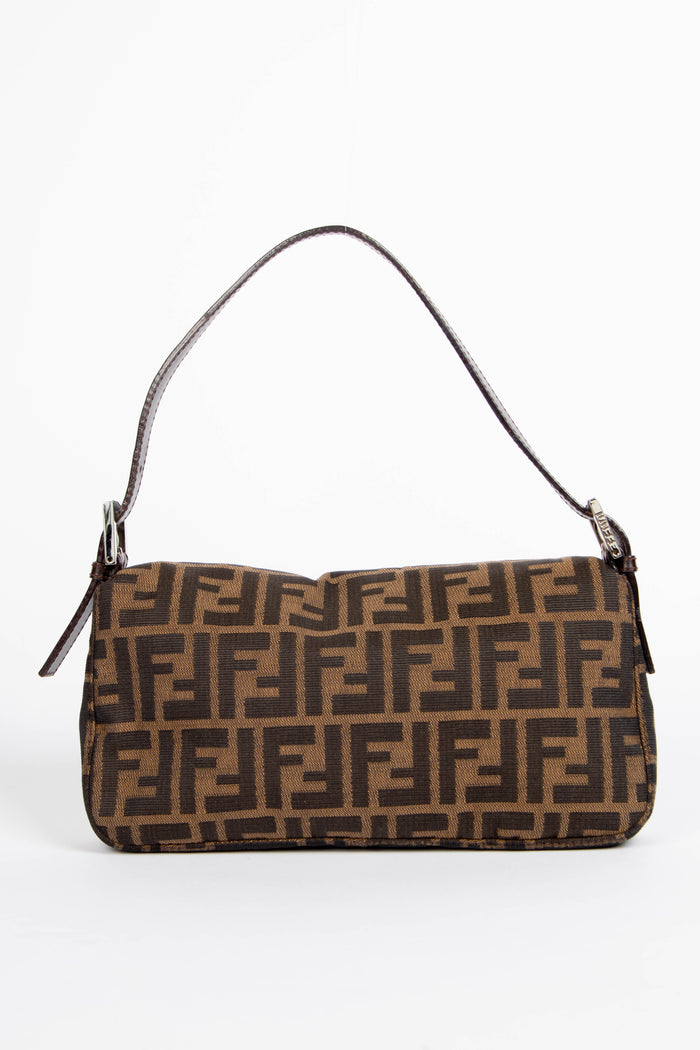 90s Fendi Zucca Monogram Baguette Shoulder Bag