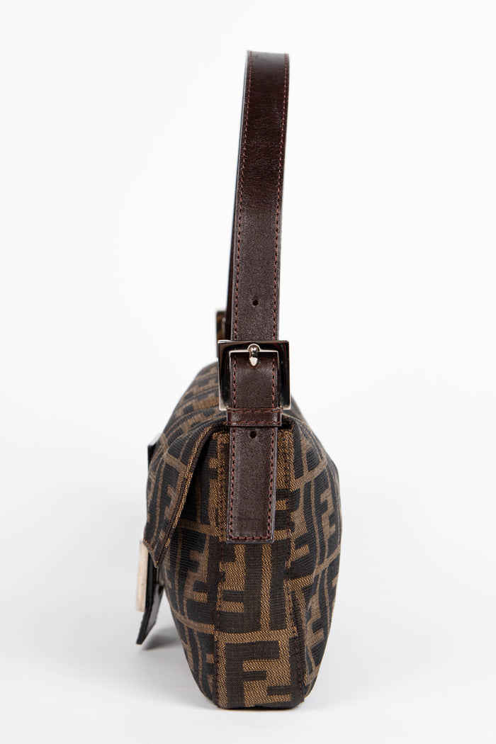 90s Fendi Zucca Monogram Baguette Shoulder Bag