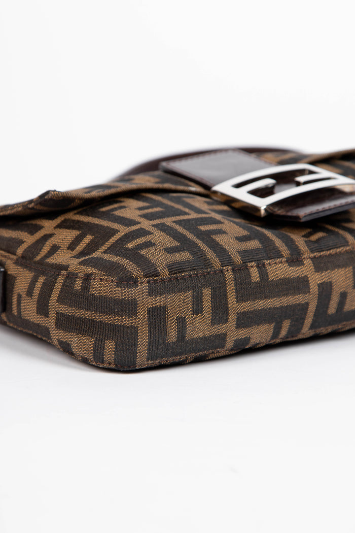 90s Fendi Zucca Monogram Baguette Shoulder Bag