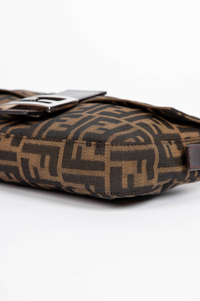 90s Fendi Zucca Monogram Baguette Shoulder Bag