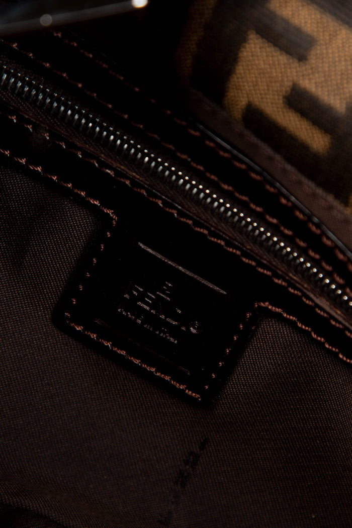 90s Fendi Zucca Monogram Baguette Shoulder Bag