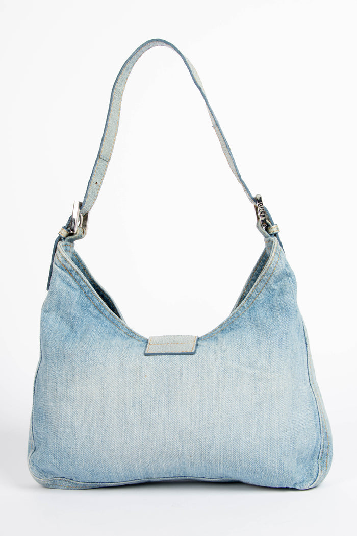 RARE 2000s Fendi Washed Denim Shoulder Bag