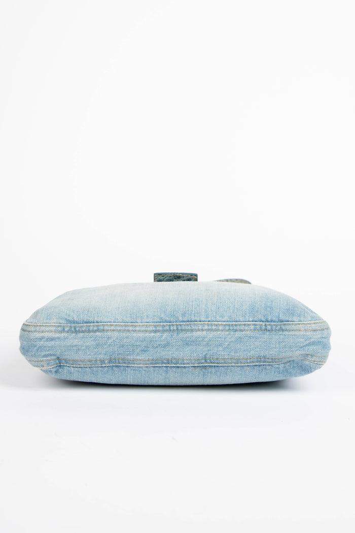 RARE 2000s Fendi Washed Denim Shoulder Bag