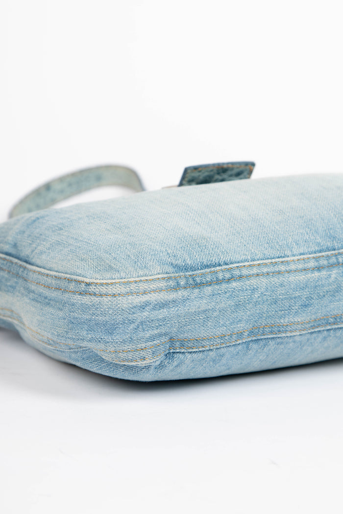 RARE 2000s Fendi Washed Denim Shoulder Bag