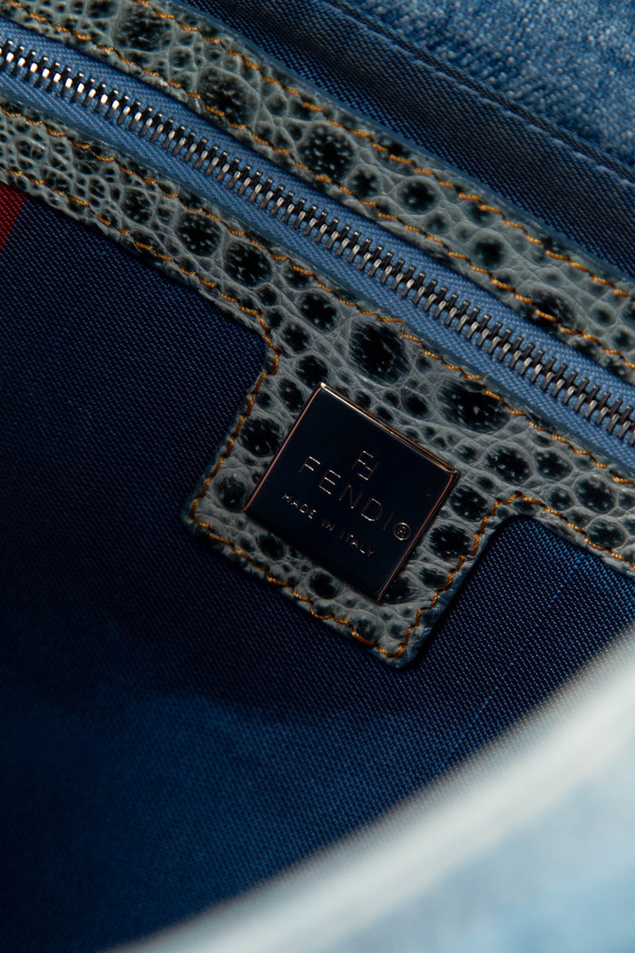 RARE 2000s Fendi Washed Denim Shoulder Bag