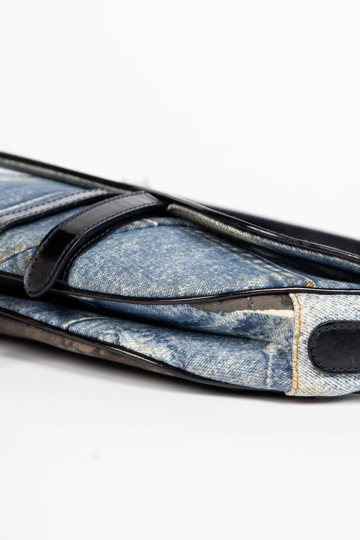 2000s Christian Dior Denim Miss Diorella Saddle Bag