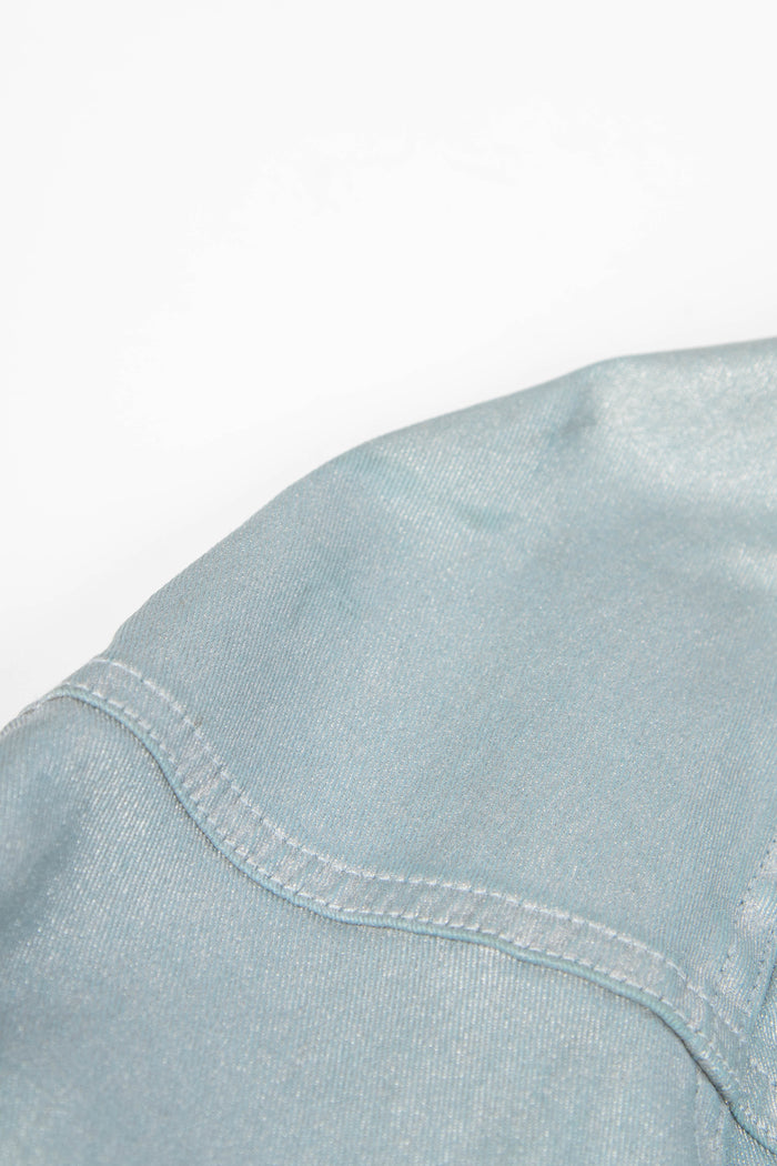 2000s Chanel Sports Line Blue Coated Denim Jacket