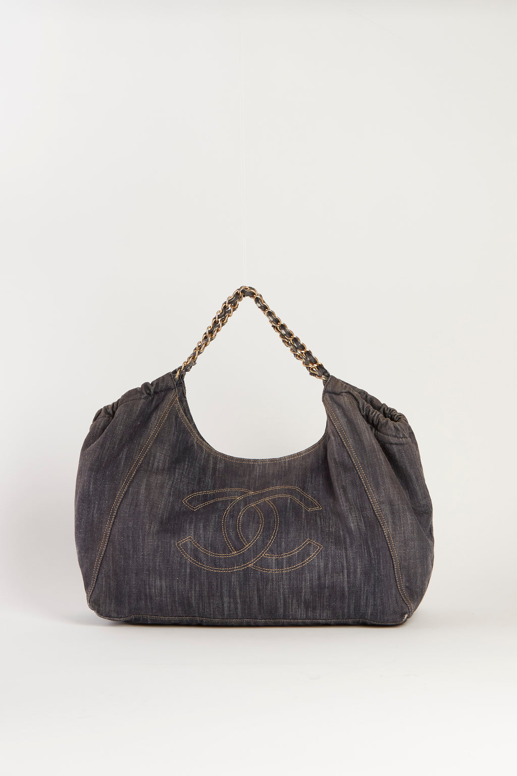 2000s Chanel Denim CC XL Tote Bag