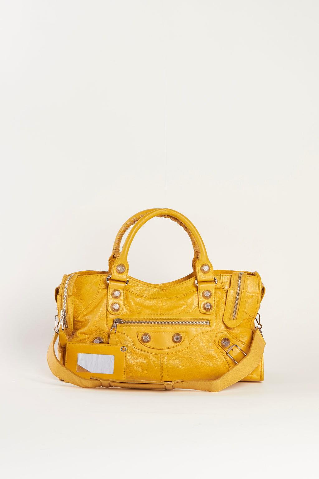 Y2K Balenciaga Yellow Leather Part-Time City Bag