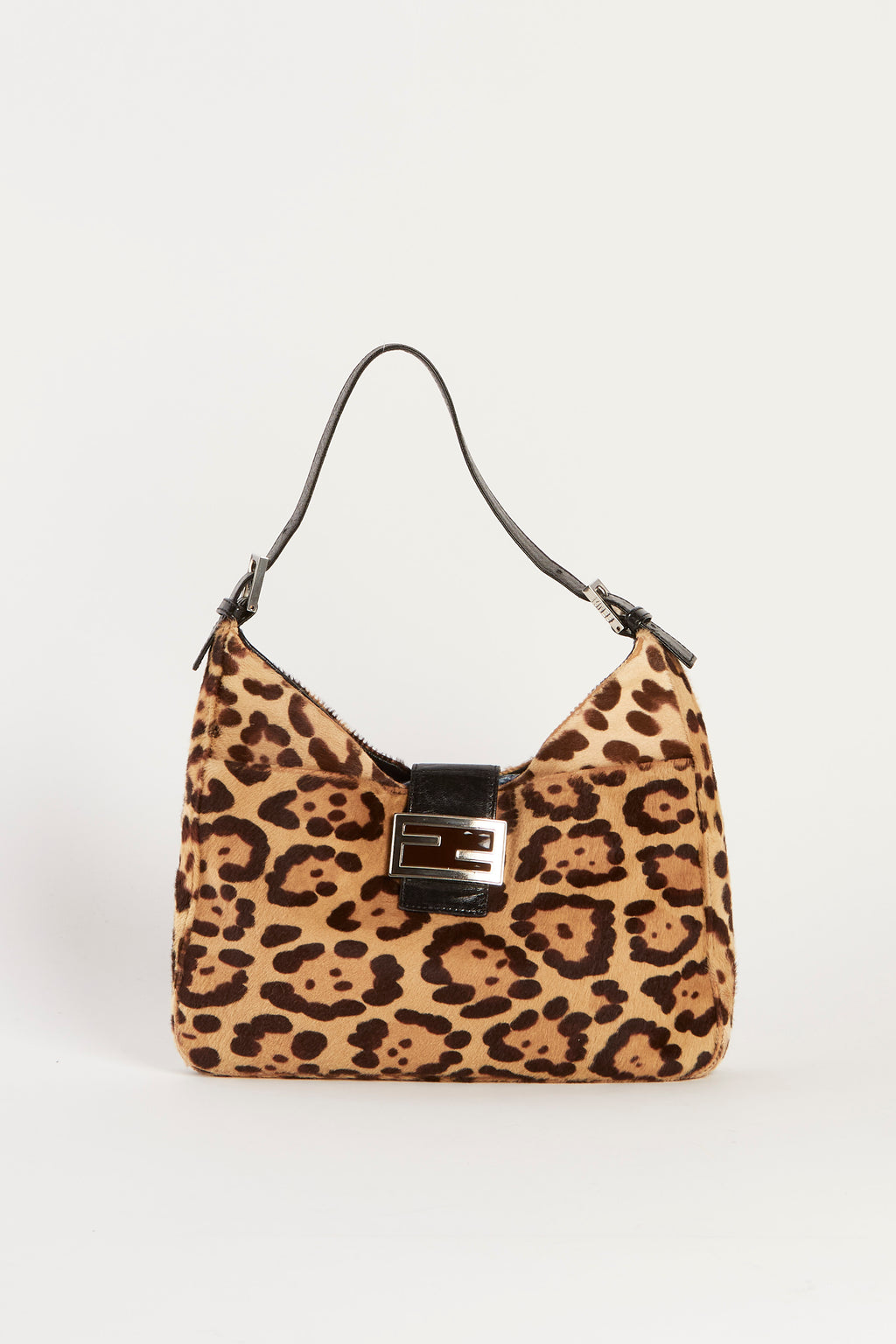 Vintage Fendi Leopard Print Pony Hair Shoulder Bag