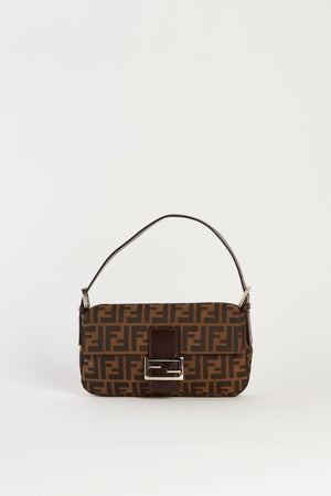 90s Fendi Zucca Baguette Monogram Shoulder Bag