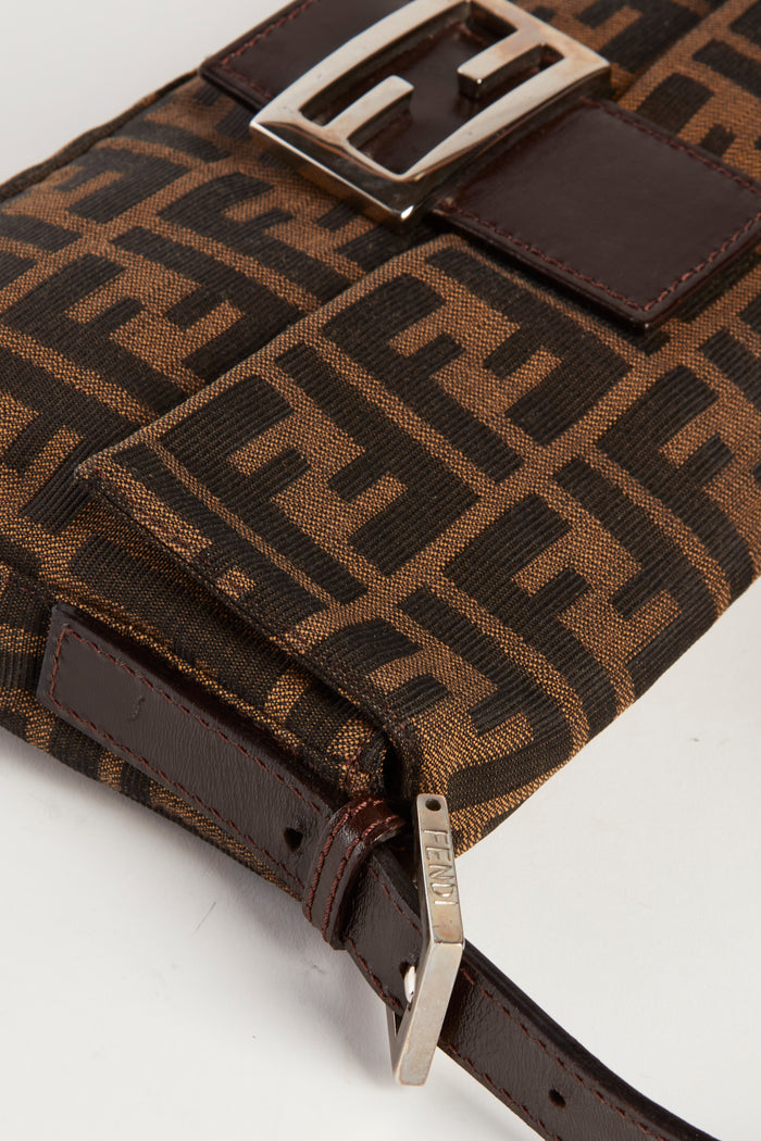 90s Fendi Zucca Baguette Monogram Shoulder Bag