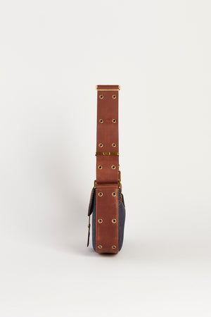 Vintage Christian Dior Denim Monogram Columbus Shoulder Bag