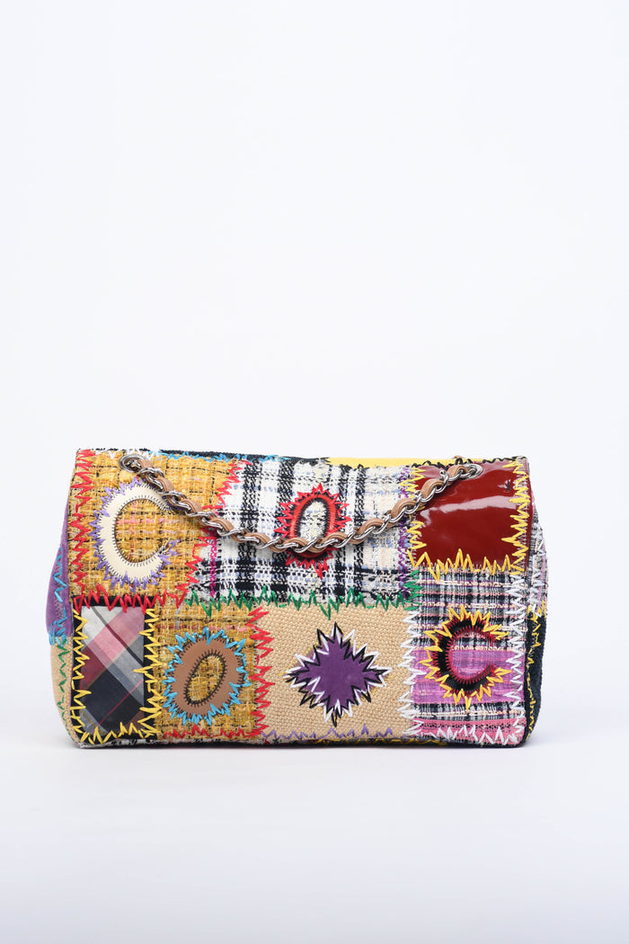 RARE 2010s Chanel Patchwork Single Jumbo Flap Shoulder Bag