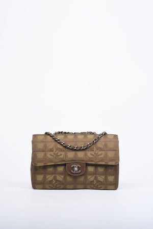 2000s Chanel Brown Travel Line Medium Single Flap Bag
