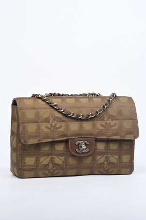 2000s Chanel Brown Travel Line Medium Single Flap Bag