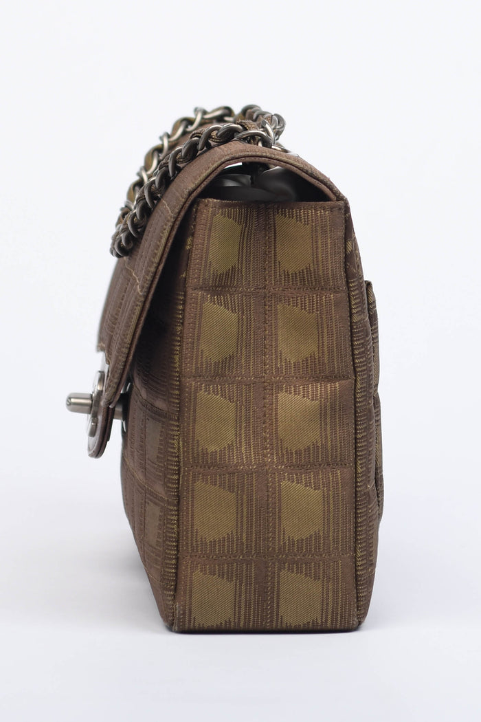 2000s Chanel Brown Travel Line Medium Single Flap Bag
