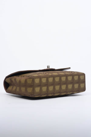2000s Chanel Brown Travel Line Medium Single Flap Bag