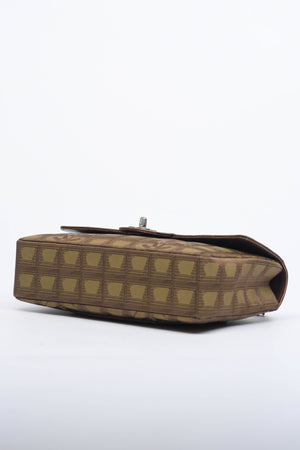 2000s Chanel Brown Travel Line Medium Single Flap Bag