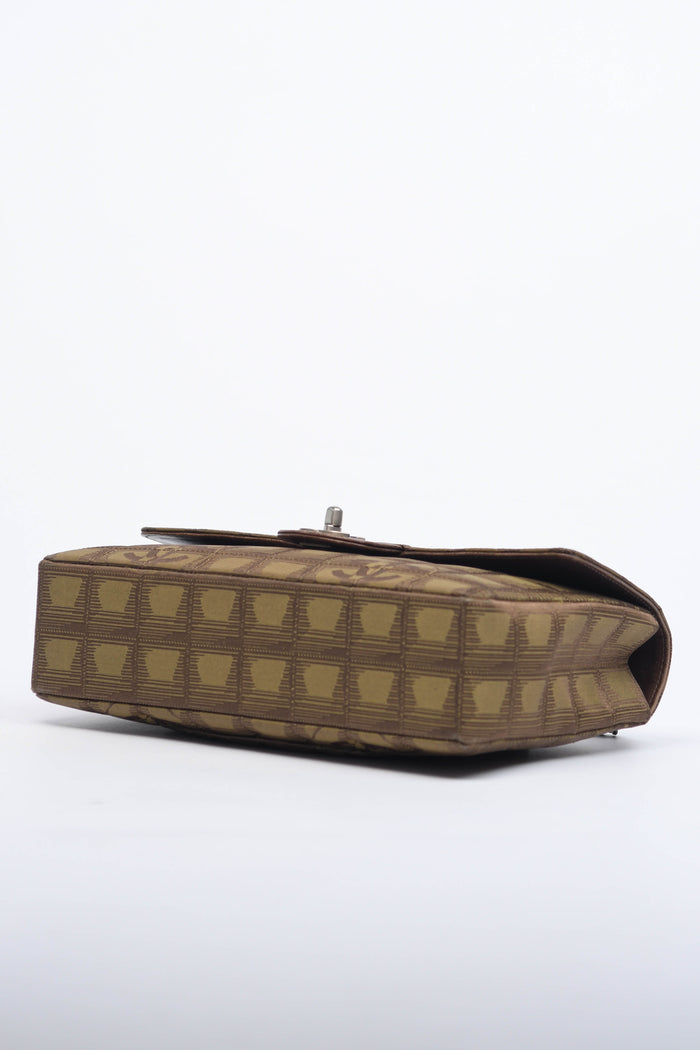 2000s Chanel Brown Travel Line Medium Single Flap Bag