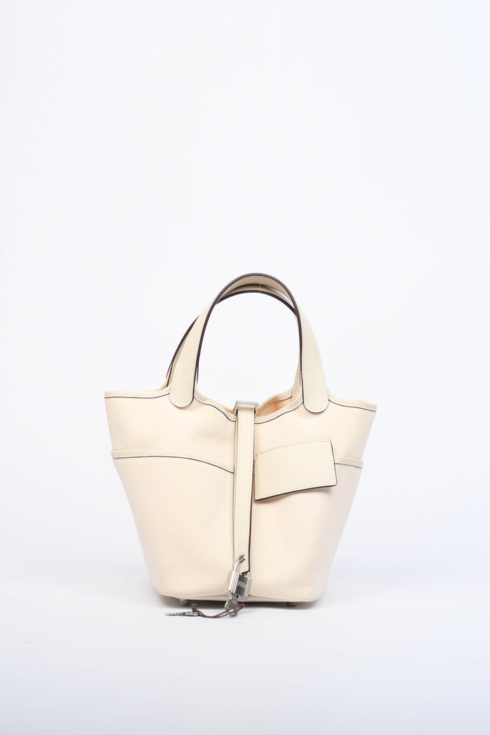 2022 Hermès Cargo Picotin 18 in Nata Canvas with SHW