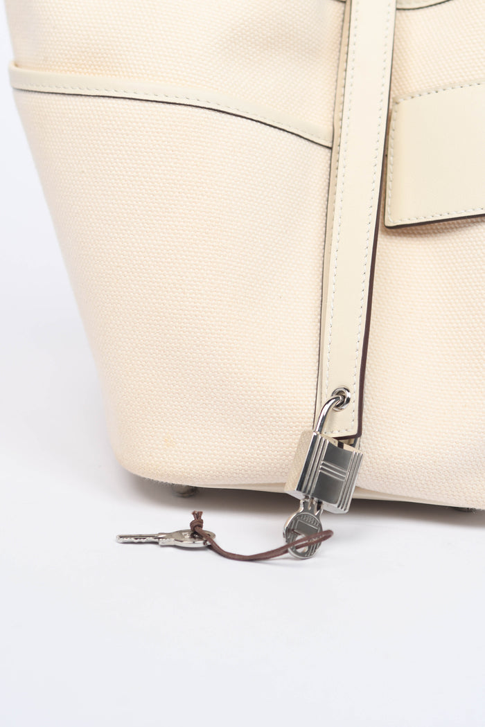 2022 Hermès Cargo Picotin 18 in Nata Canvas with SHW
