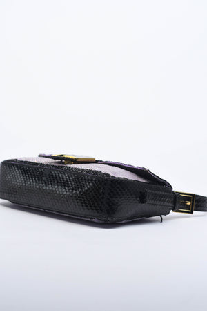 RARE Fendi Purple Beaded Baguette Shoulder Bag