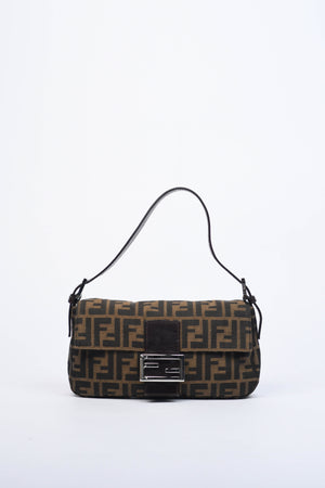 90s Fendi Zucca Baguette Monogram Shoulder Bag SHW