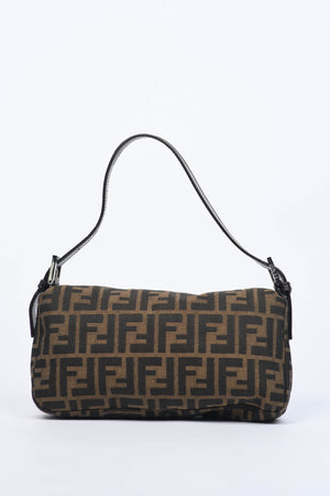 90s Fendi Zucca Baguette Monogram Shoulder Bag SHW