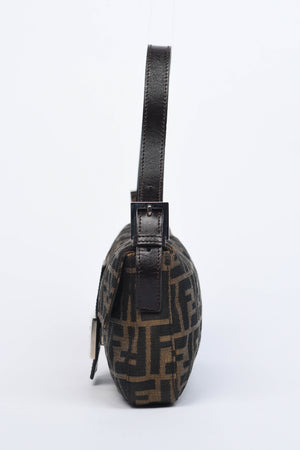 90s Fendi Zucca Baguette Monogram Shoulder Bag SHW