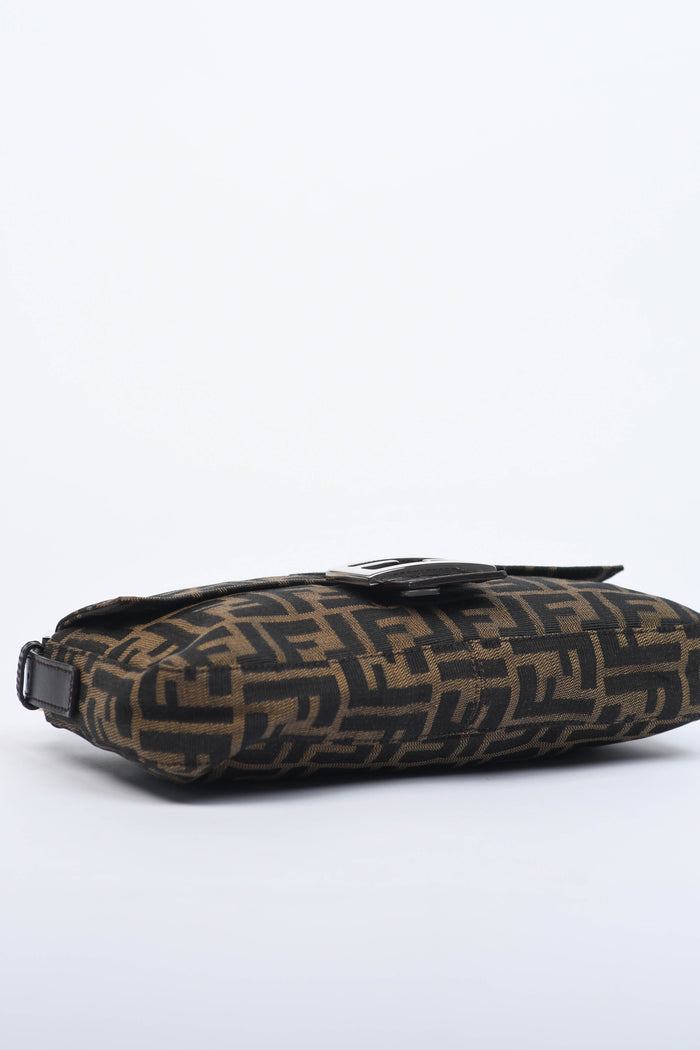 90s Fendi Zucca Baguette Monogram Shoulder Bag SHW