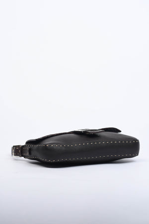 Vintage Fendi Brown Leather Selleria Baguette Shoulder Bag