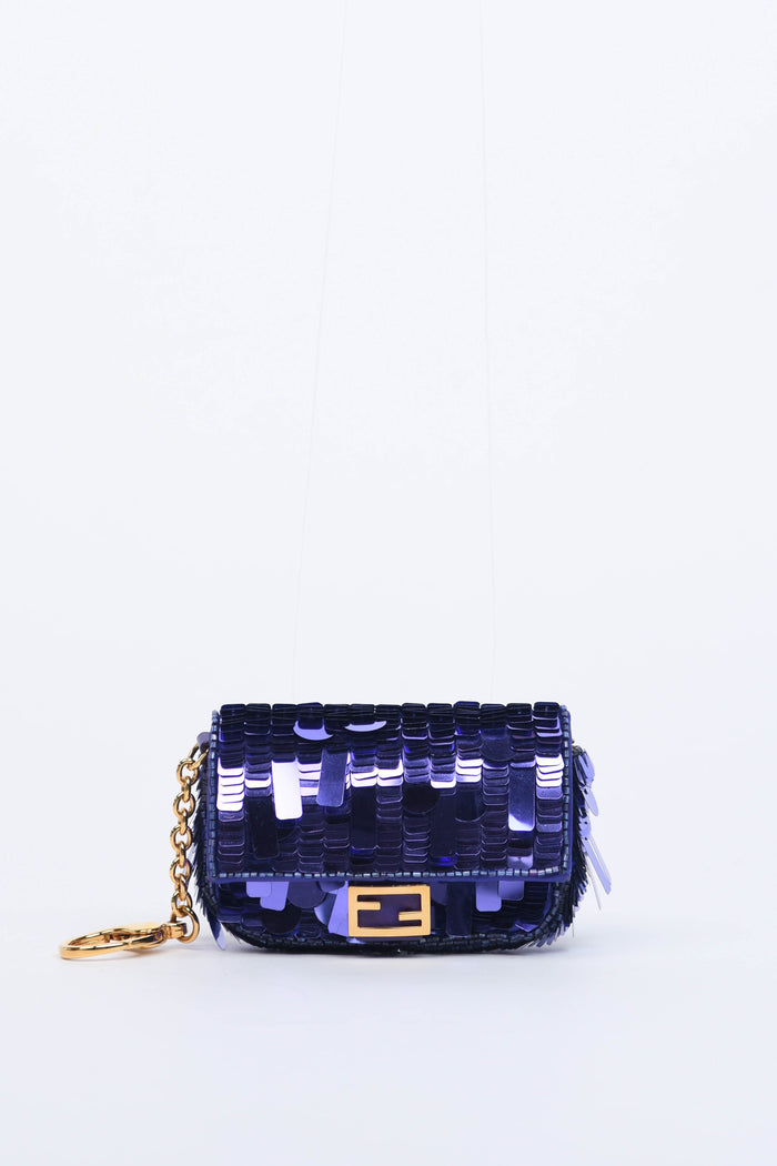 Fendi Purple Sequin Nano Baguette Charm