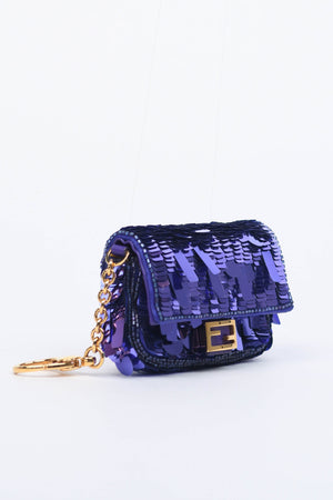 Fendi Purple Sequin Nano Baguette Charm