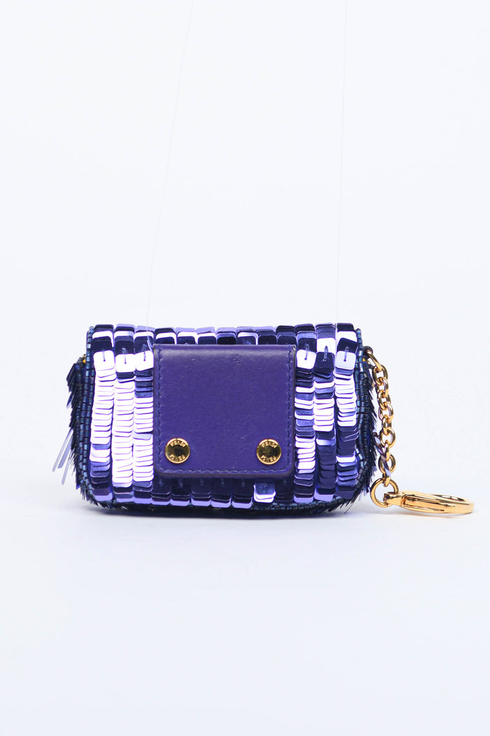 Fendi Purple Sequin Nano Baguette Charm