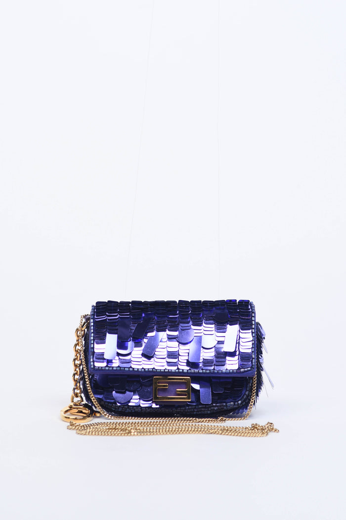 Fendi Purple Sequin Nano Baguette Charm