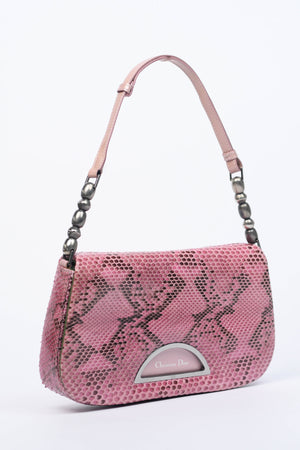 RARE Christian Dior Pink Python Malice Shoulder Bag