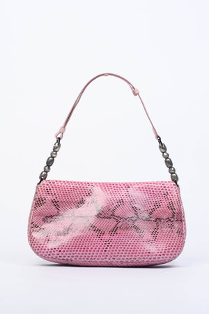 RARE Christian Dior Pink Python Malice Shoulder Bag
