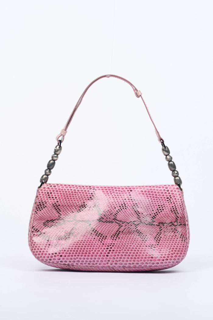 RARE Christian Dior Pink Python Malice Shoulder Bag