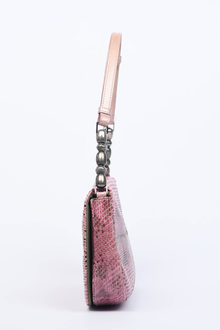 RARE Christian Dior Pink Python Malice Shoulder Bag