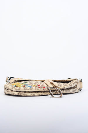 Vintage Christian Dior Floral Monogram Saddle Shoulder Bag