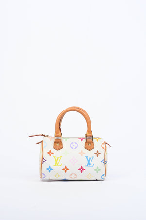 2000s Louis Vuitton x Takashi Murakami White Multicolour Nano Speedy