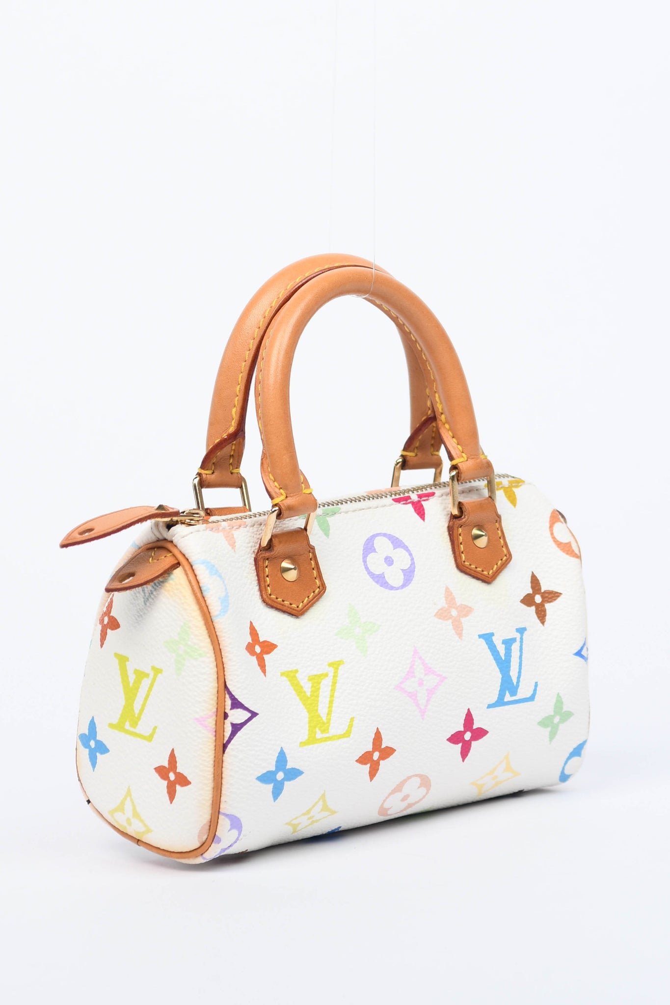 2000s Louis Vuitton x Takashi Murakami White Multicolour Nano Speedy