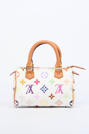 2000s Louis Vuitton x Takashi Murakami White Multicolour Nano Speedy