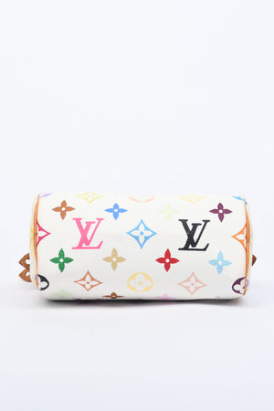 2000s Louis Vuitton x Takashi Murakami White Multicolour Nano Speedy